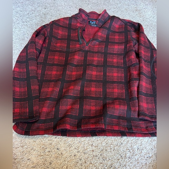 Mack Russo plaid flannel quarter zip pullover - Picture 1 of 2